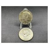 1968D and 1964 JFK half Dollar coins