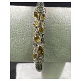 Beautiful Bracelet Marked Sterling Silver 18k M ID