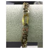Sterling Silver linked bracelet-Gold & Silver tone