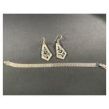 Sterling Silver Bracelet & earrings