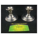 2 Sterling Silver weighted candlesticks