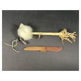 Handmade Knife and Native American Instrument