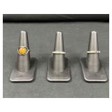 3 Color Stone Rings
