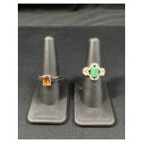 Sterling Silver and gemstone rings