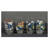 4 Vintage Smurfs Glasses
