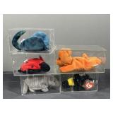 Ty Beanie Babies w/ Display Cases