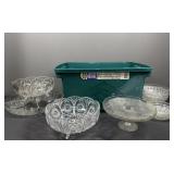 Pressed Plastic Bowls & Serving Pieces w/ Tub