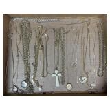Gold Tone Necklaces w/ Cross & Lockets