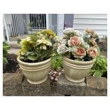 Flower pots, located outside