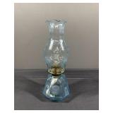 Blue Glass Kerosene Lamp w/ Eagle Base
