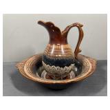 Haeger Pottery Pitcher & Wash Basin Set