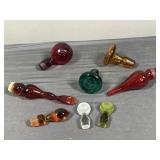 8 Art Glass Bottle Stoppers Assorted Colors