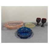 Colored Glass Blue Glass Ash Tray