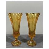 Amber Glass Bud vases