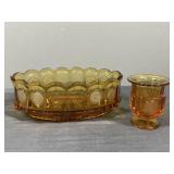 Amber Coin glass pieces
