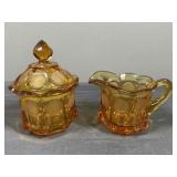 Amber Glass Sugar and Creamer set