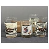 Norman Rockwell and Courier and Ives glasses