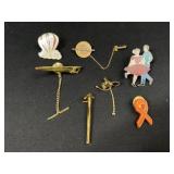 Vintage Tie Tack & Lapel Pin Lot w/ Keys