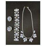 Beaded necklace, earring and bracelet set
