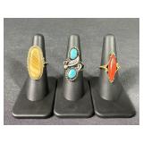 Vintage Rings w/ Turquoise & Stone