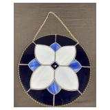Stained Glass Blue Circle Art