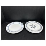 10 Corelle Blue Stripe & Floral Plates