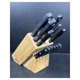 Knife Block Set w/ Steak & Kitchen Knives