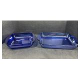Cobalt glass Anchor Hocking bake pans