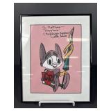 Crusader Rabbit Signed Lucille Bliss Framed Art
