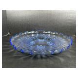 Large Blue Glass Centerpiece Plate