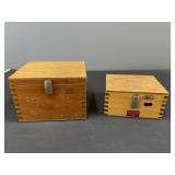Two wooden storage boxes