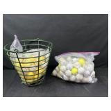 Golf Balls, Practice Balls, and Basket
