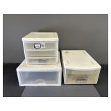 3 Plastic Storage Drawers