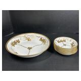 Limoges France Gold Floral Berry Bowl Set