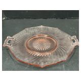 Pink Depression Glass platter