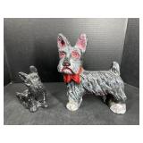 2 Scottie Dog Doorstops/Figurines