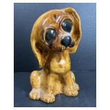 10.5" Vintage Big Eye Puppy Dog Ceramic Figurine