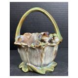 Vintage Pottery Bird Basket Planter