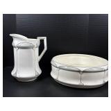 Antique Ironstone Pitcher & Wash Basin Set