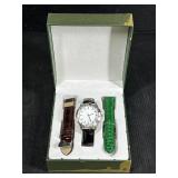 Menï¿½s Wristwatch w/ 2 Extra Bands & Box