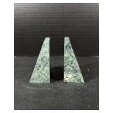 Green Marble Stone Bookends