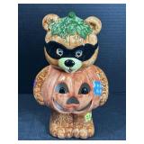 Ceramic Bear Jack-O-Lantern Halloween Luminary