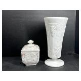 Westmoreland Paneled Grape Milk Glass Vase