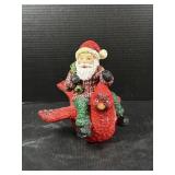 Santa On A Cardinal Decor