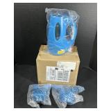Blue handheld garment steamer