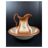 Vintage Floral Pitcher & Wash Basin Set