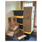Totes, packing materials and boxes