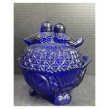 Cobalt Glass Byrdes Dish