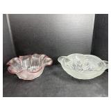 12ï¿½ Frosted Floral Glass Serving Bowls