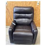 Brown Leather-Like Power Lift Recliner Chair